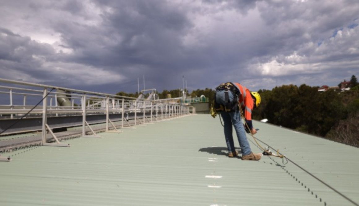 How do you safely access a commercial roof